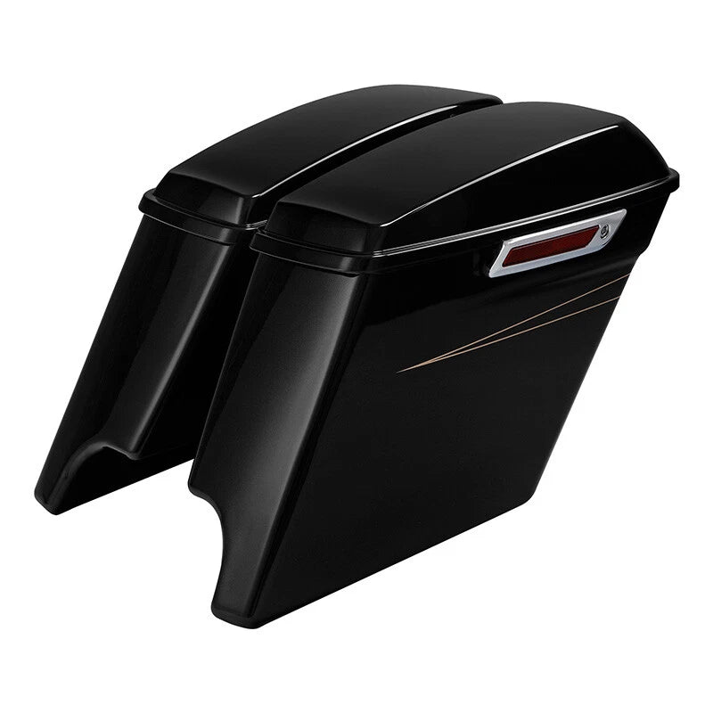 5" Stretched Hard Saddlebags for Harley Road Glide King (2014–2023) Black Quartz