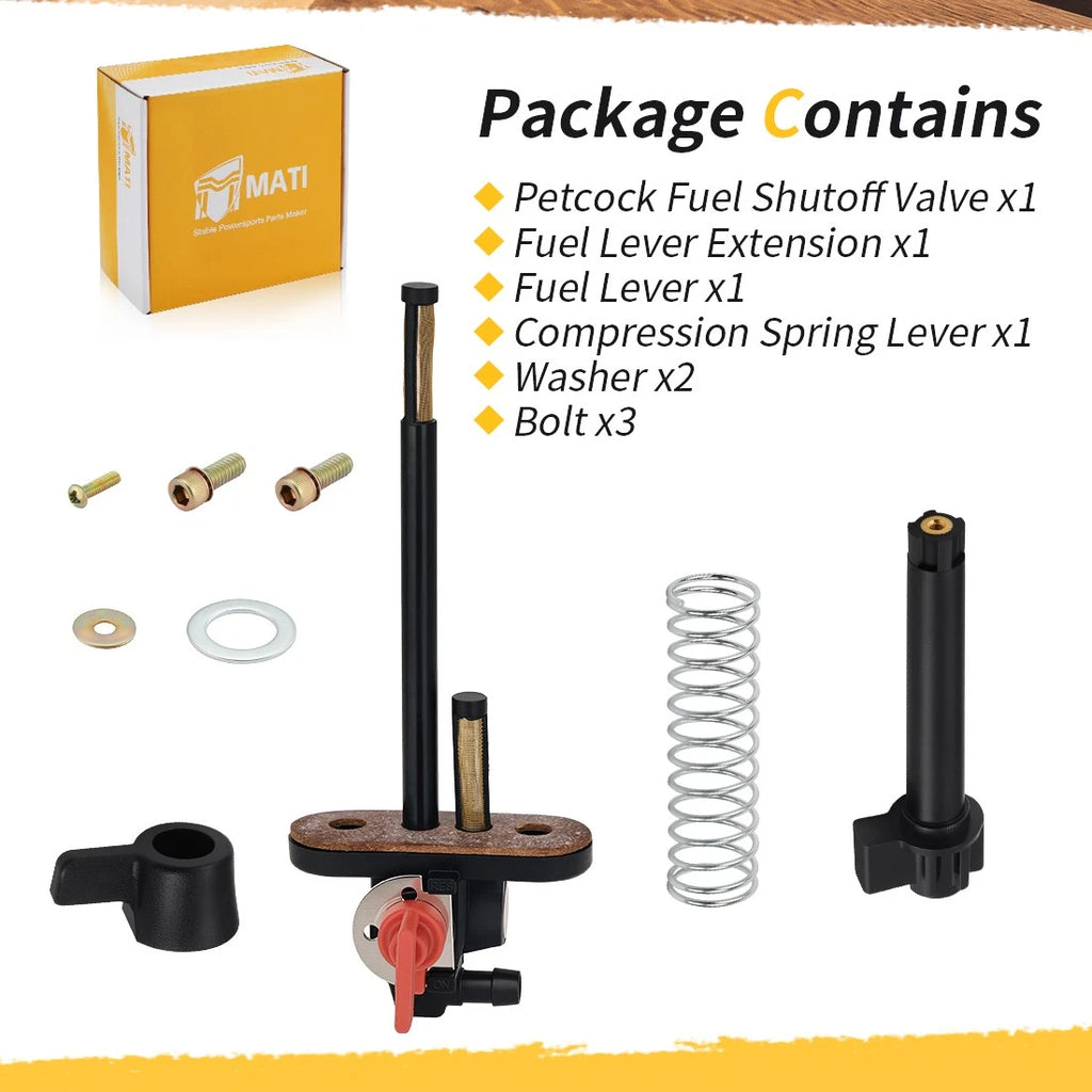 Petcock Fuel Shutoff Valve + Lever Extension Kit for Polaris (7051006)