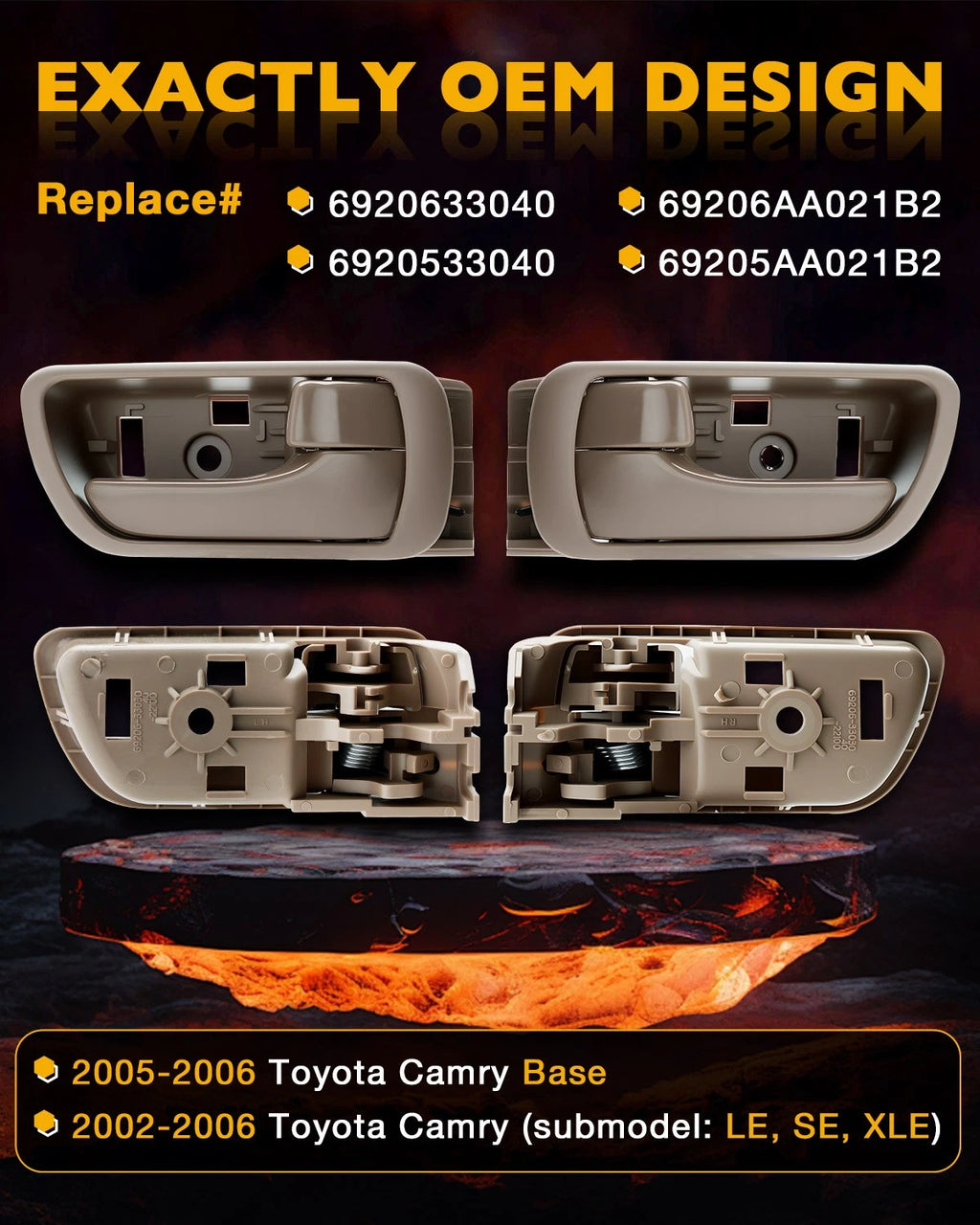 8X Door Handle Set for Toyota Camry (2002–2006) 69211AA020C0 83913