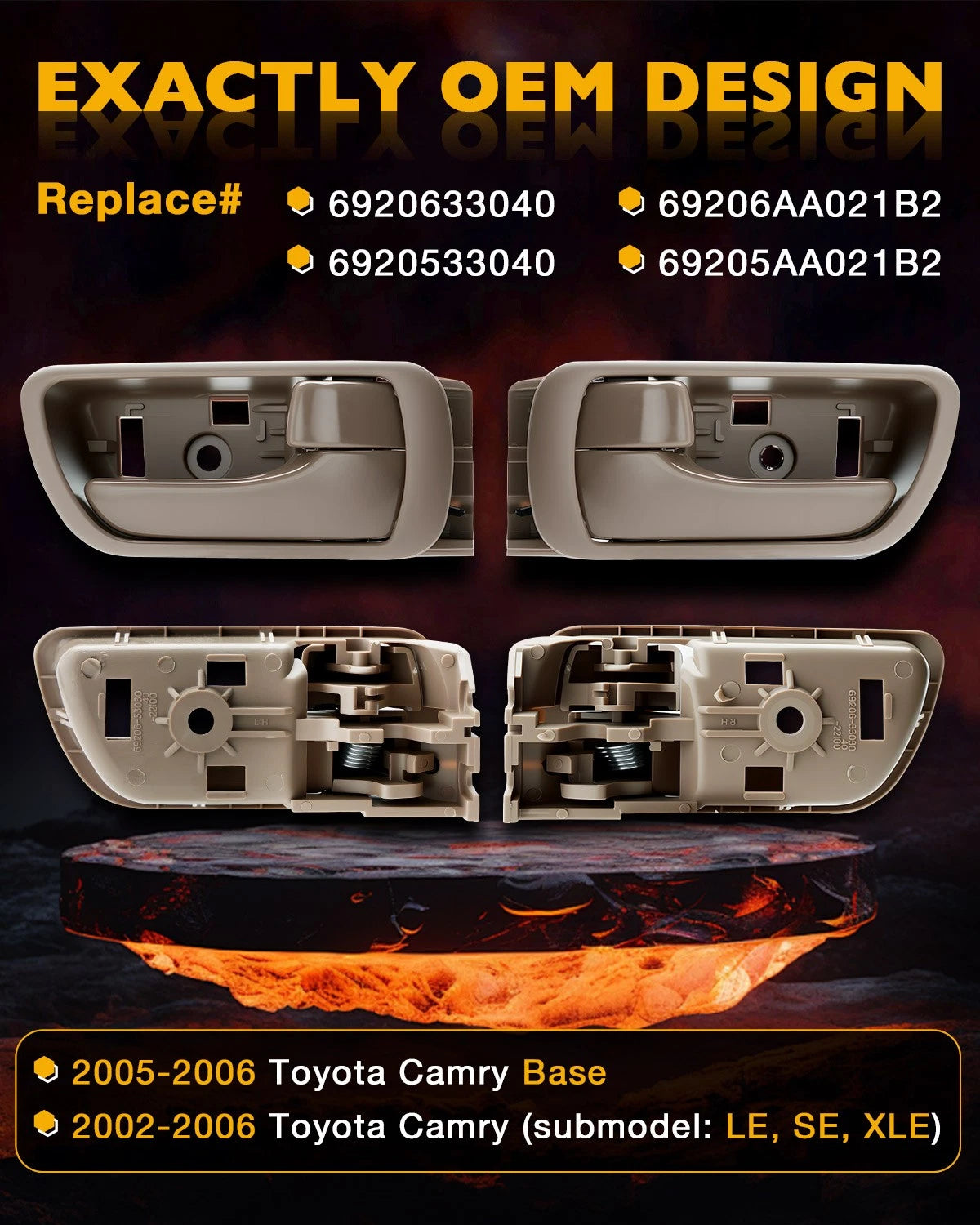 8X Door Handle Set for Toyota Camry (2002–2006) 69211AA020C0 83913