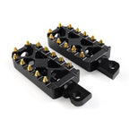 Foot Pegs for Harley Touring, Softail, Dyna (2010–2023) - MX Style, Black/Gold