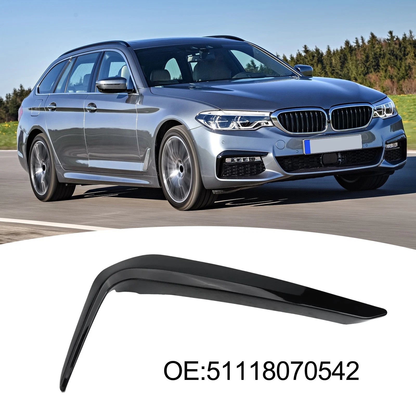 Fog Light Eyelid Cover Trim for BMW 5 Series G30 G31 (2017–2023) M Sport