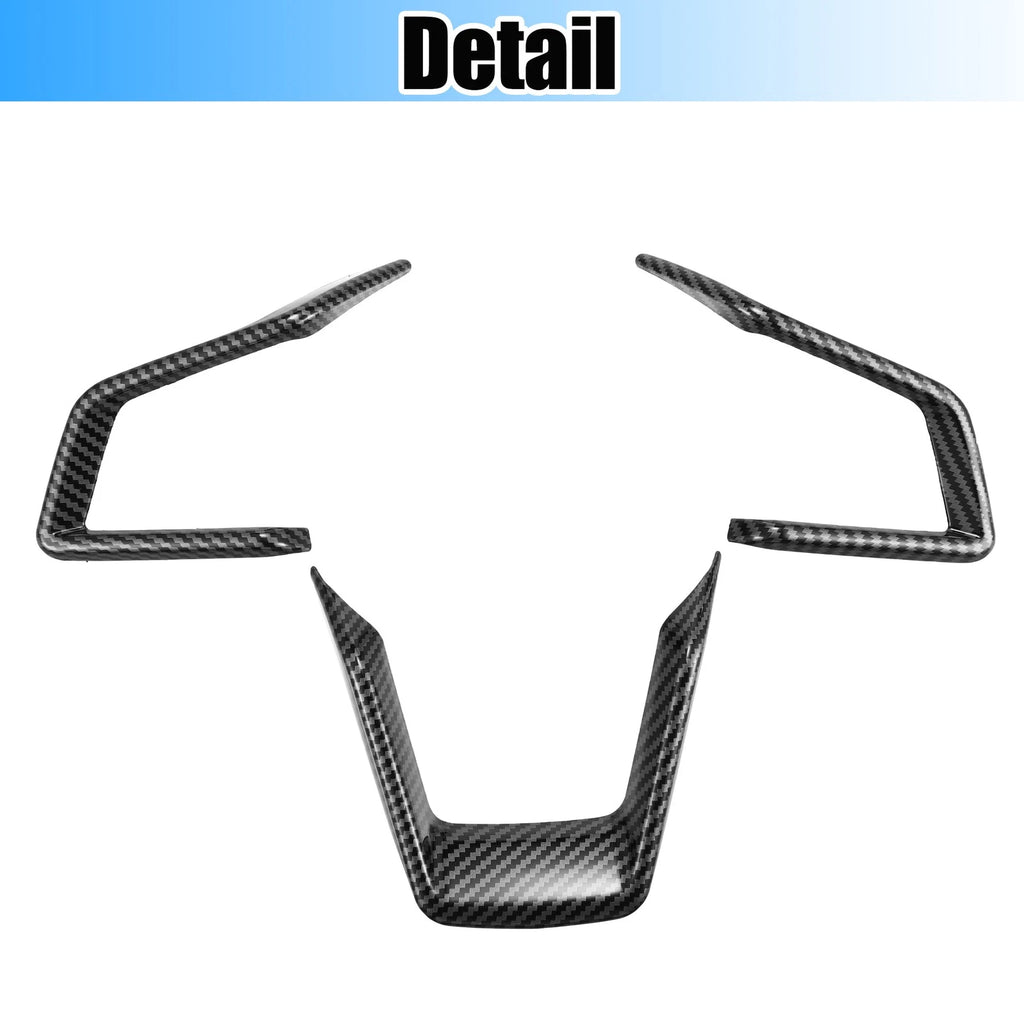 3pcs Black Steering Wheel Cover Trim Set for Subaru Forester Ascent (2019–2021)