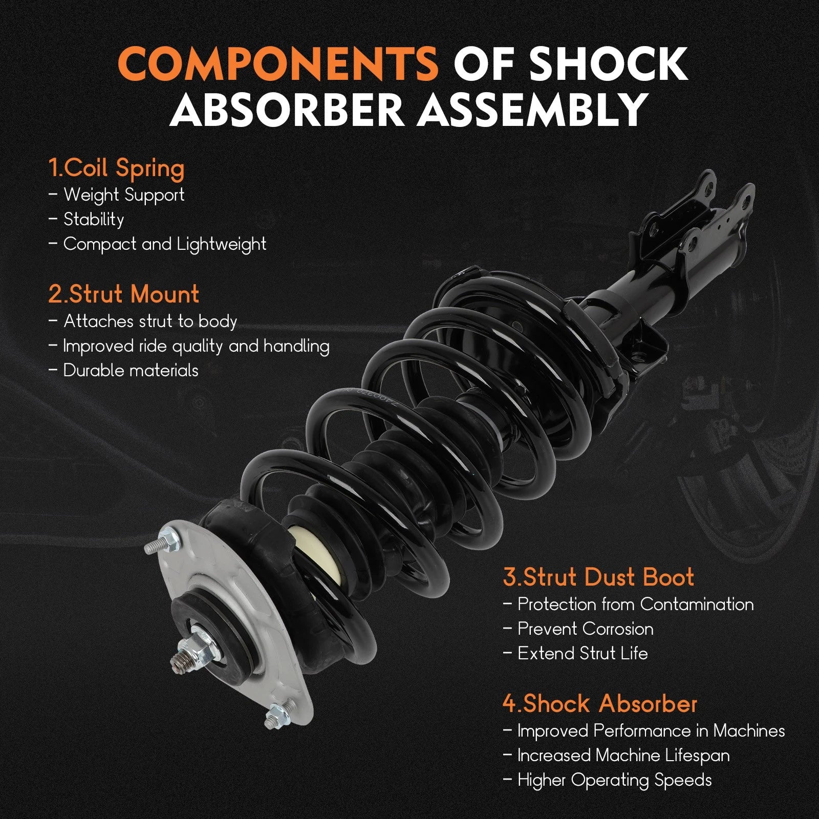 Set of 2 Front Quick Complete Struts & Coil Spring Assembly for Volvo XC90 (2003-2014)