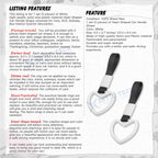2x White Tsurikawa Handle Ring Heart Shaped Warning Decoration for Car (-)