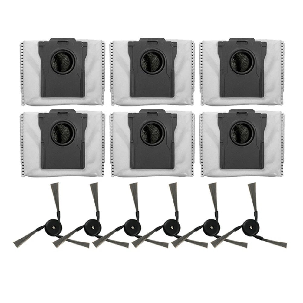 6 Side Brushes and 6 Dust Bags for Dreame Aqua10 (2020–2023)