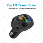 Bluetooth 5.0 FM Transmitter Car Kit for Universal Vehicles (2010–2023)