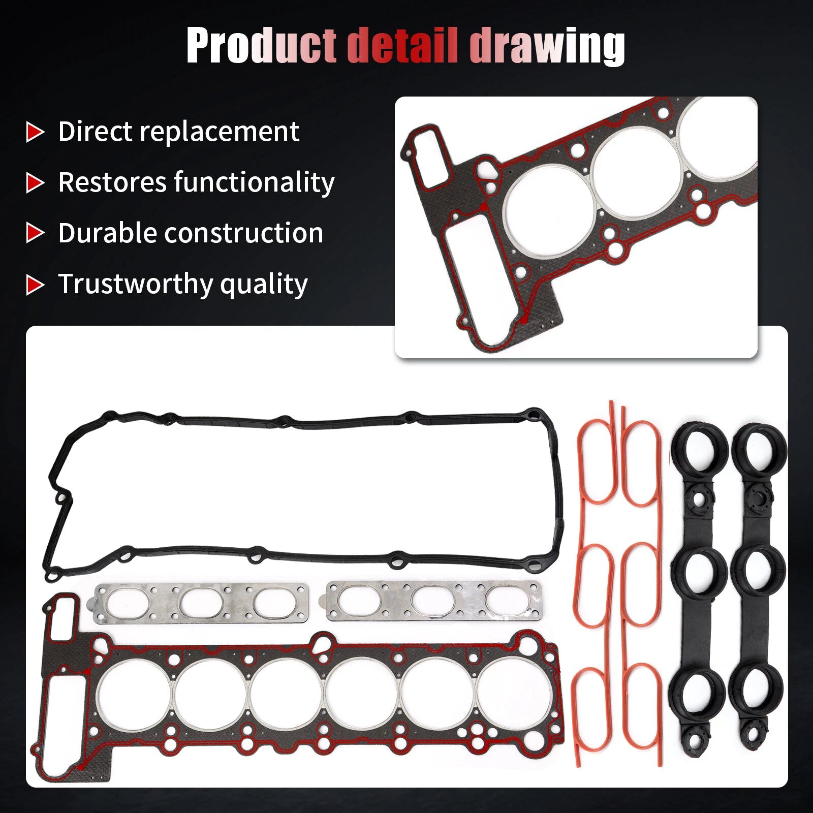 Head Gasket Set for BMW 323i 328i 528i Z3 (1996-1999)