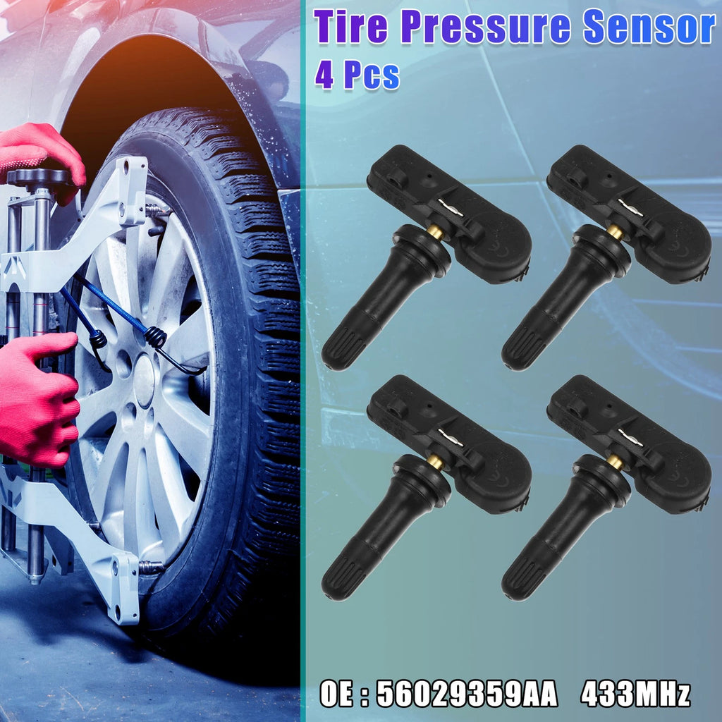 Set of 4 Tire Pressure Sensors 56029481AB 433MHz for Jeep Commander (2006–2010)