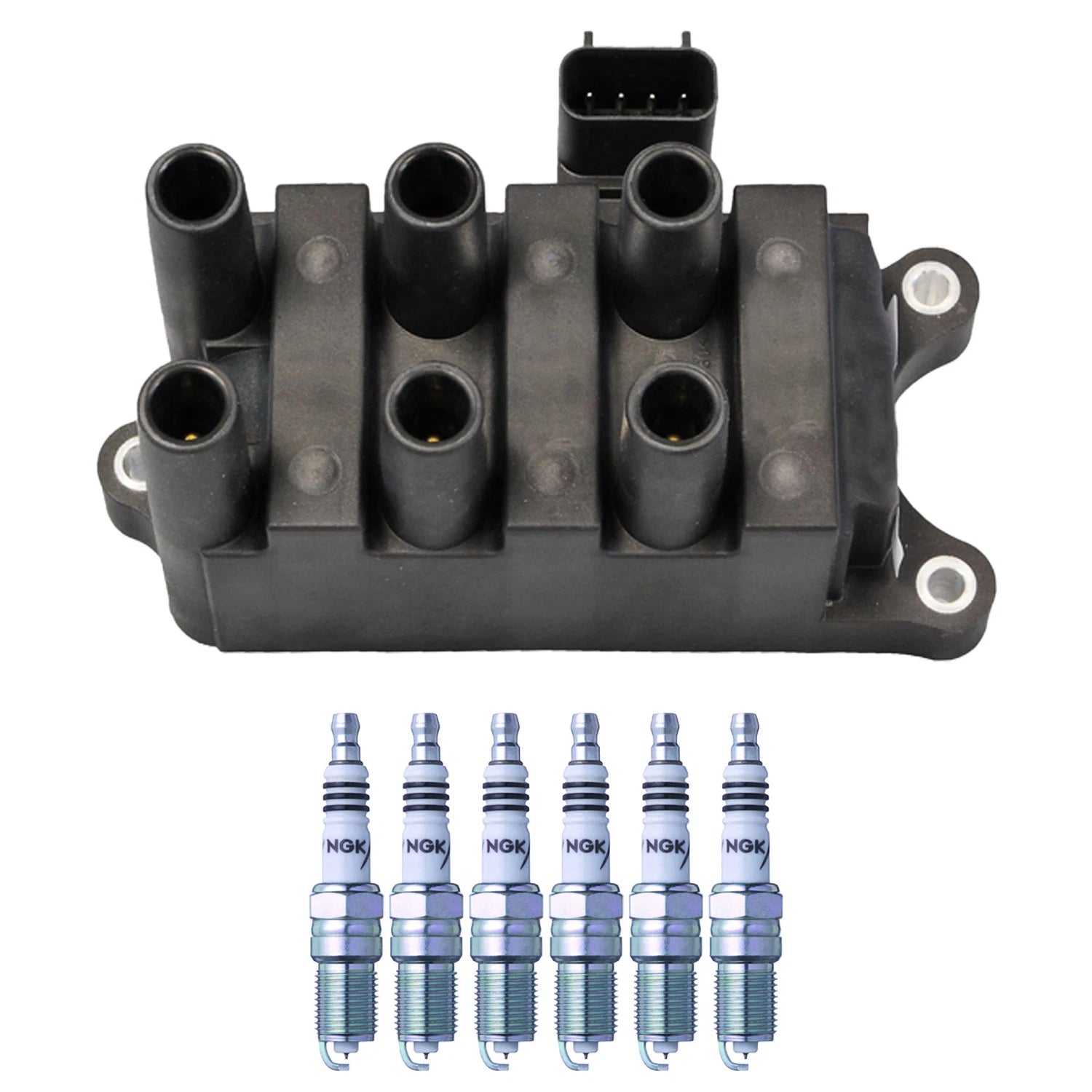 Denso Ignition Coil & 6 NGK Iridium Spark Plugs Kit for B3000 Ranger Sable (1994–2000)