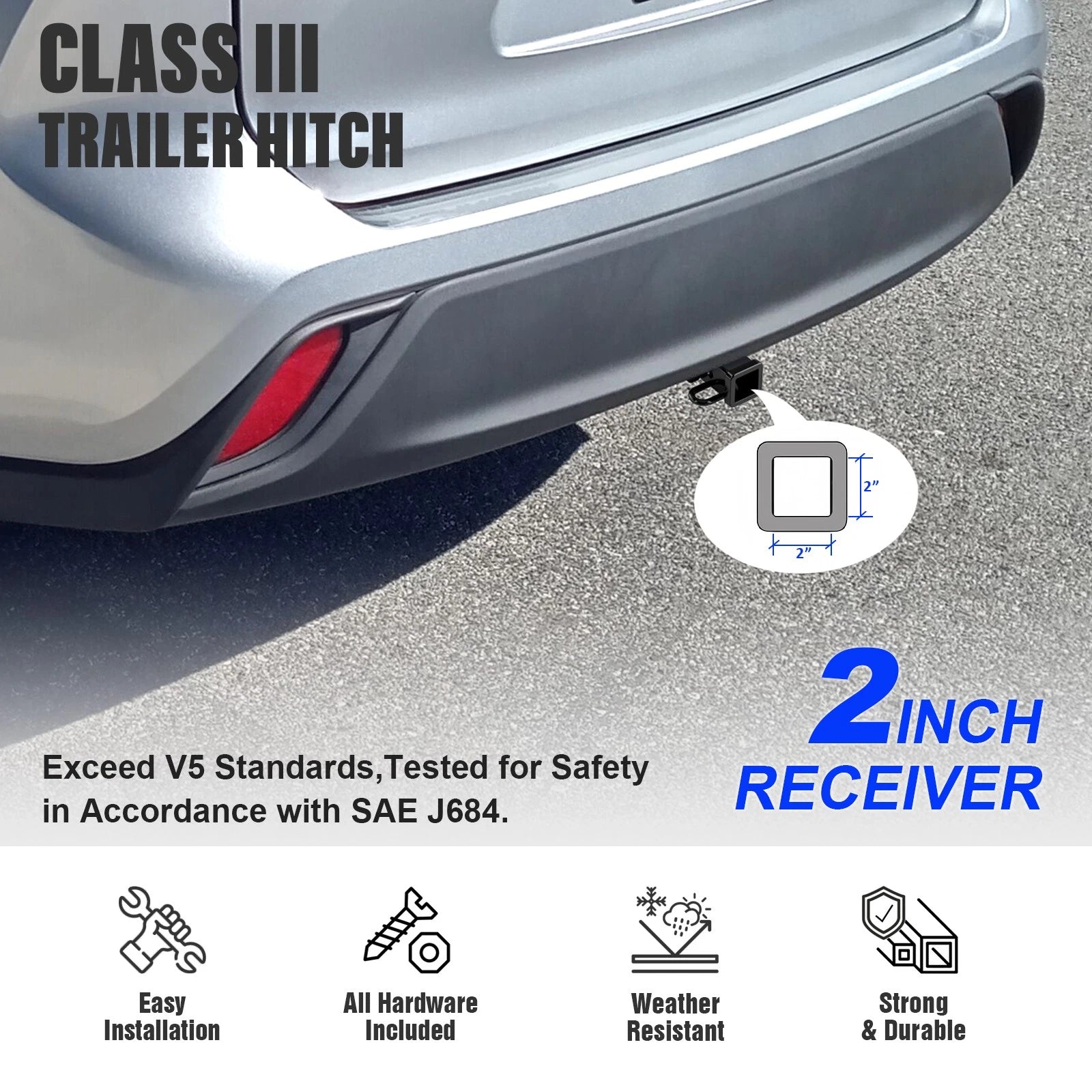 2 Inch Trailer Towing Hitch for Toyota Highlander (2020-2026)