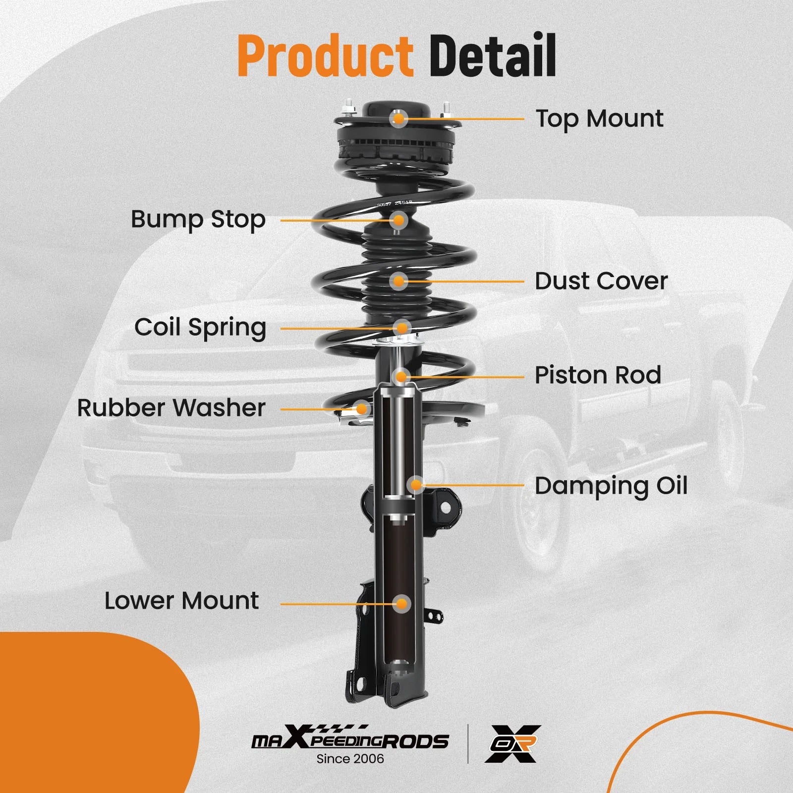 Front Strut Coil Spring for Chrysler Town & Country, Grand Caravan (2008–2020)
