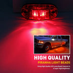 Set of 10 Red LED Turn Signal Marker Lights for Truck Trailer
