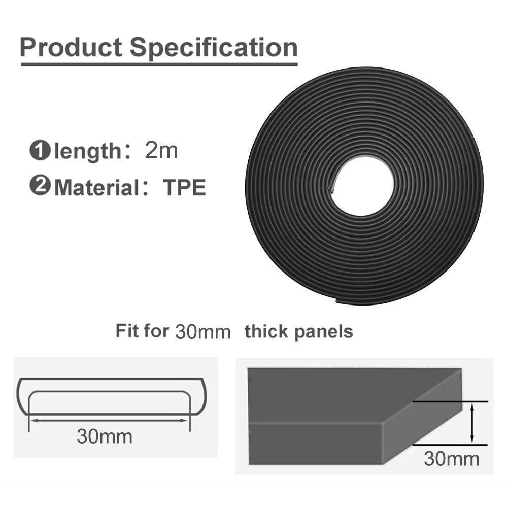 2M U Shaped TPE Edging for MDF Shelves and More