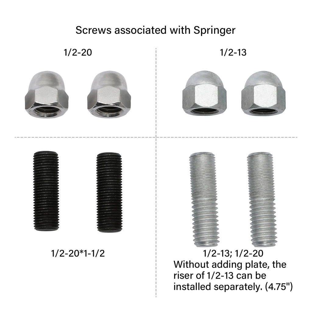 Springer Handlebar Tree Adapter Top Clamp for Harley (3.5"-4.75" Wide)