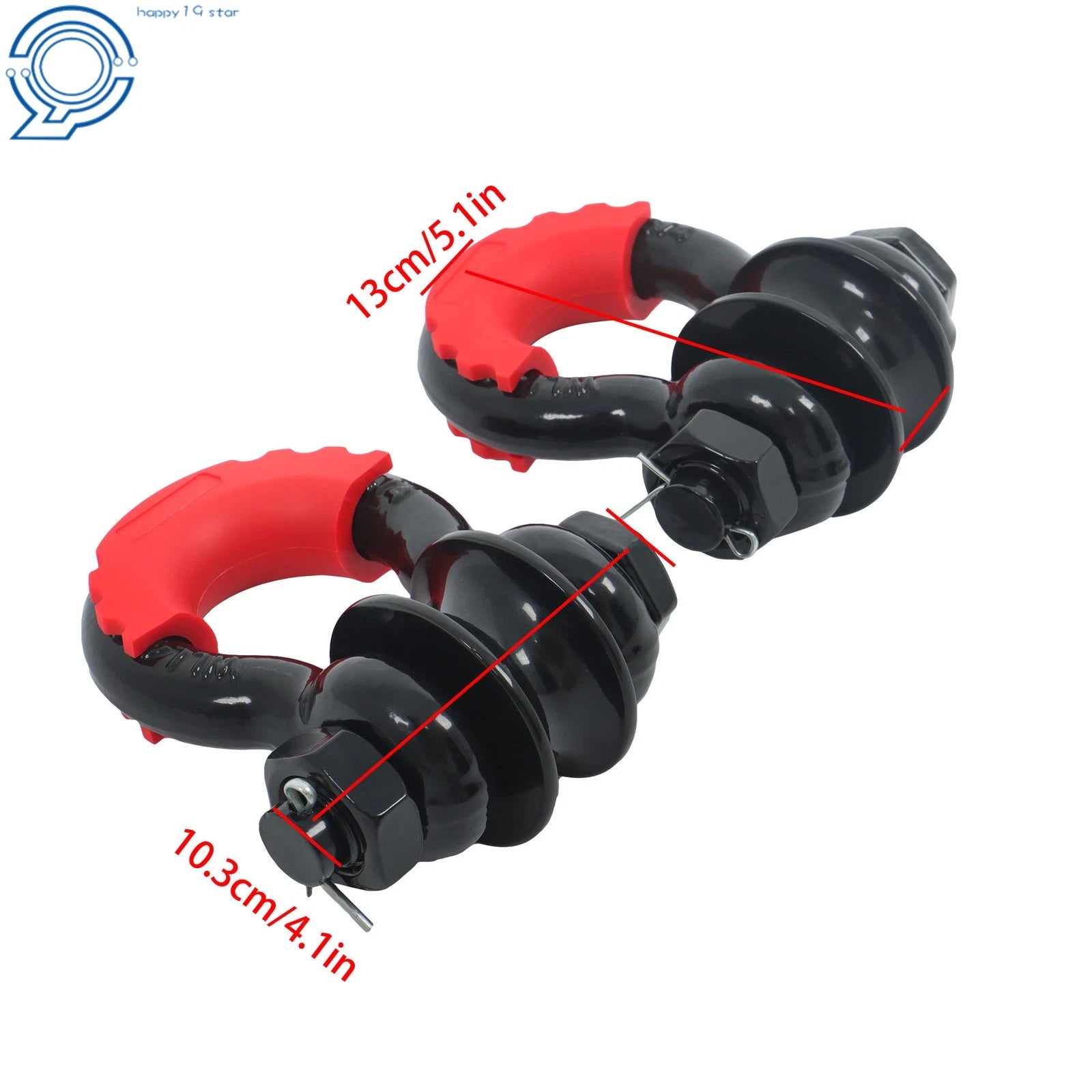 Set of 2 Heavy Duty D Ring Snatch Block Shackles for Towing