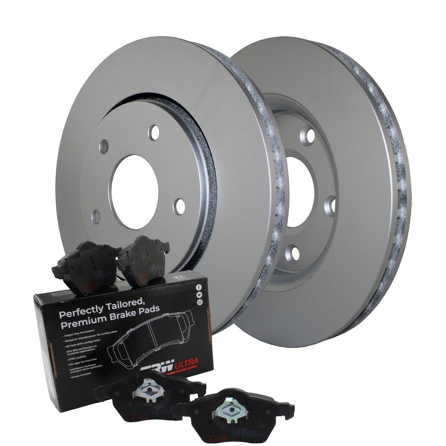 Front Brake Kit 302mm Rotors & TRW Pads for Chrysler Dodge Ram VW
