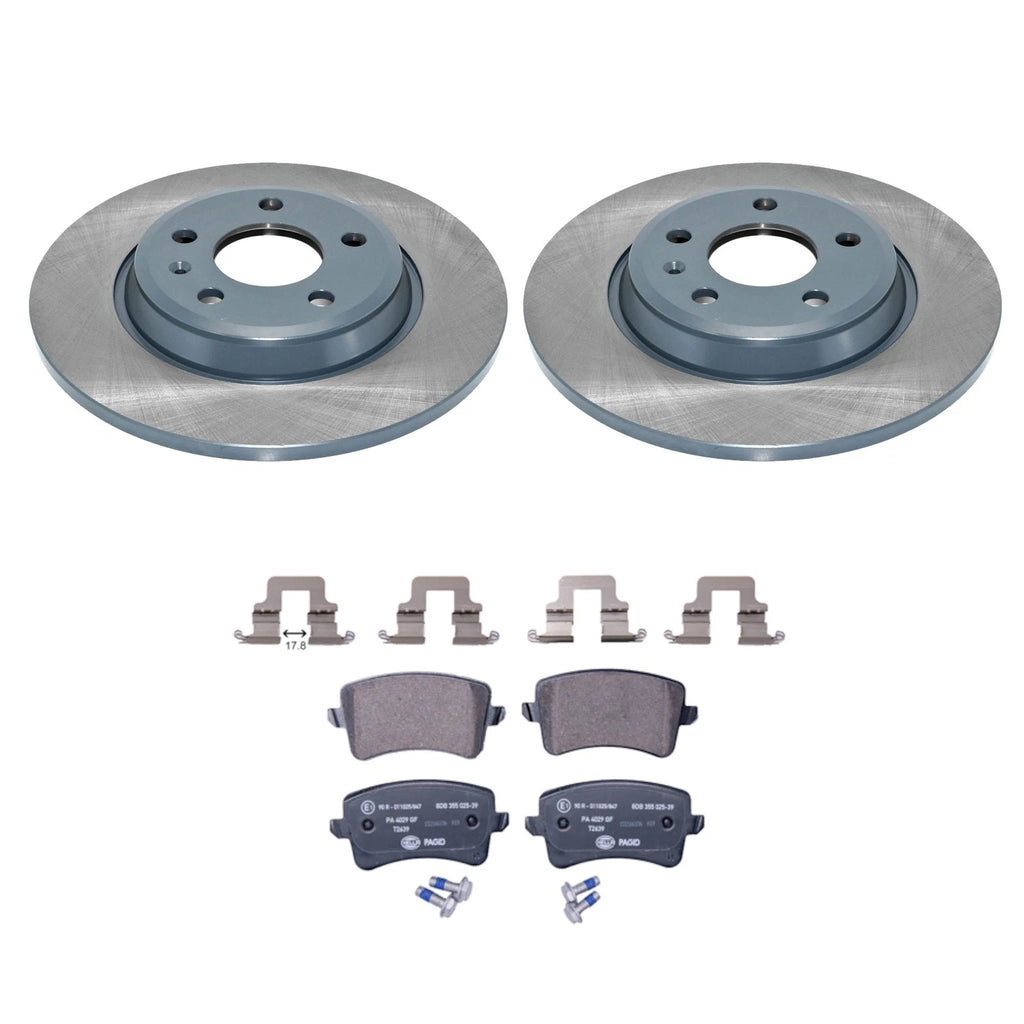 DuraGo Rear Rotor & Low-Met Disc Brake Pad Kit for Audi A4 A5 Q5 (2009–2016)