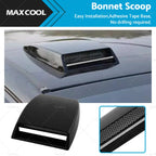 Air Flow Intake Scoop for Universal Vehicles (Black ABS Plastic)