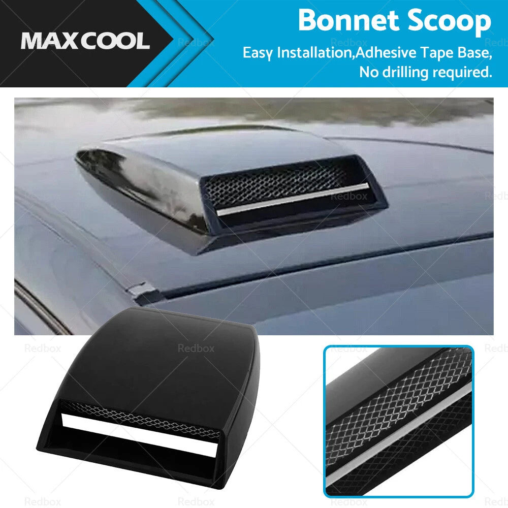 Air Flow Intake Scoop for Universal Vehicles (Black ABS Plastic)