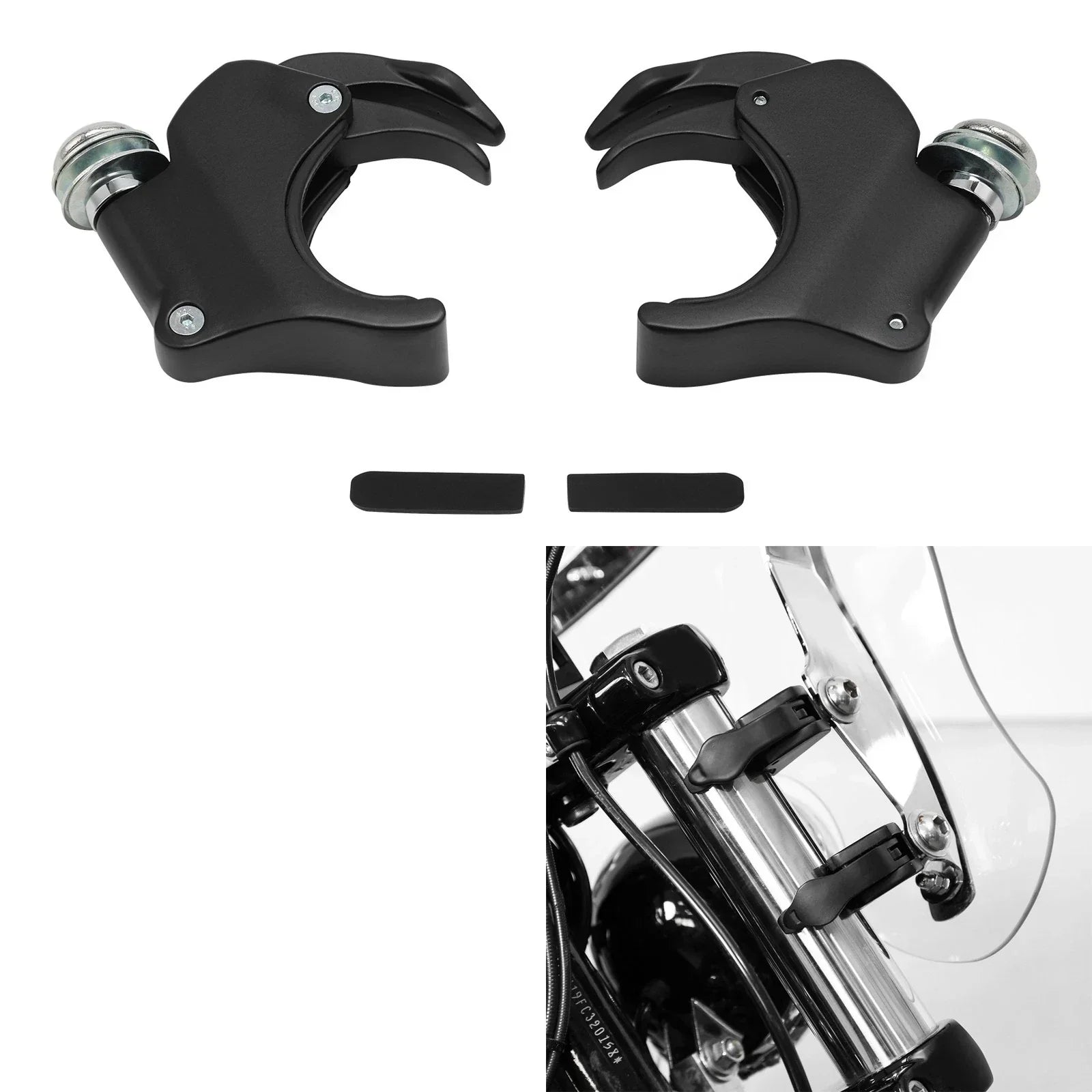 Windshield Clamps 49mm for Harley Dyna Fat Street Bob FXDB FXDF VRSCB