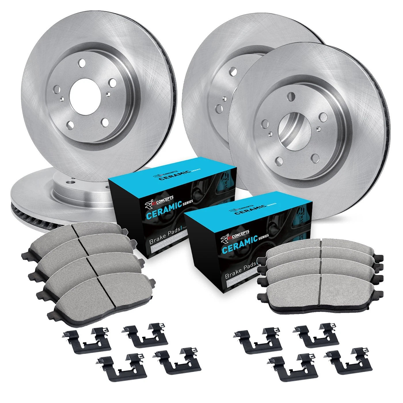 Set of 4 Brake Disc and Pad Kits for Various Models