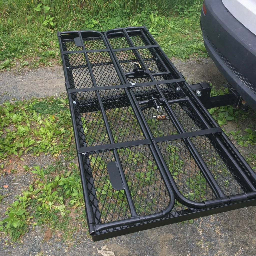 Folding Cargo Carrier Basket for Trailer Hitch (2" Receiver, 500 lbs)