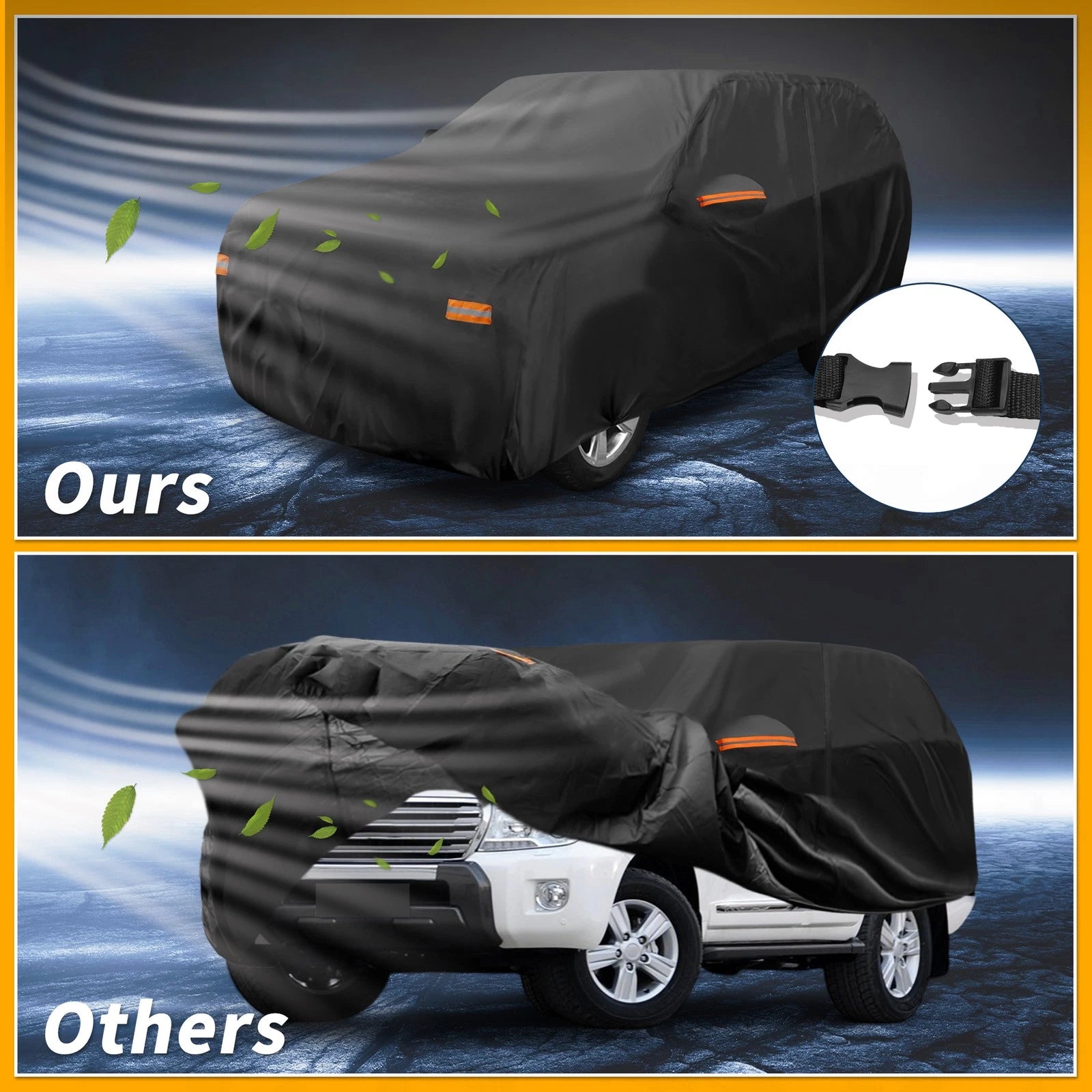 Waterproof Car Cover for Toyota Land Cruiser (190T-PU, Black)