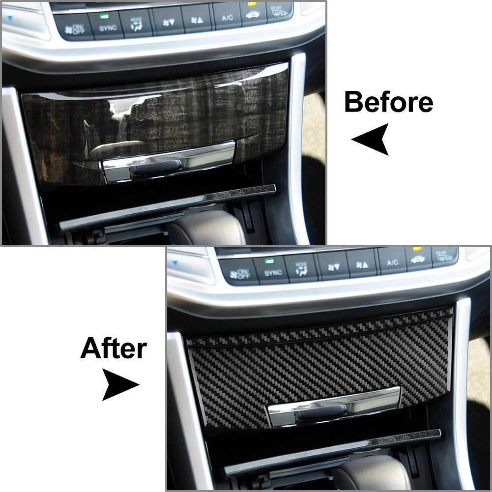 Carbon Fiber Interior Central Storage Box Cover Trim for Honda Accord (2013–2017)