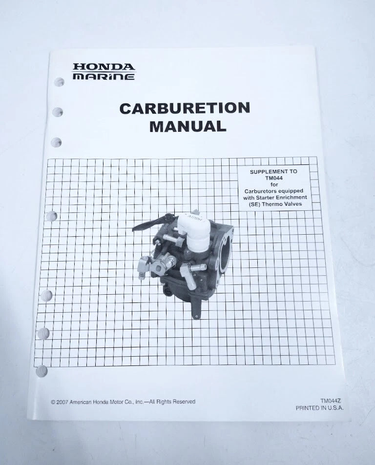 Carburetion Manual for Honda Marine TM044Z