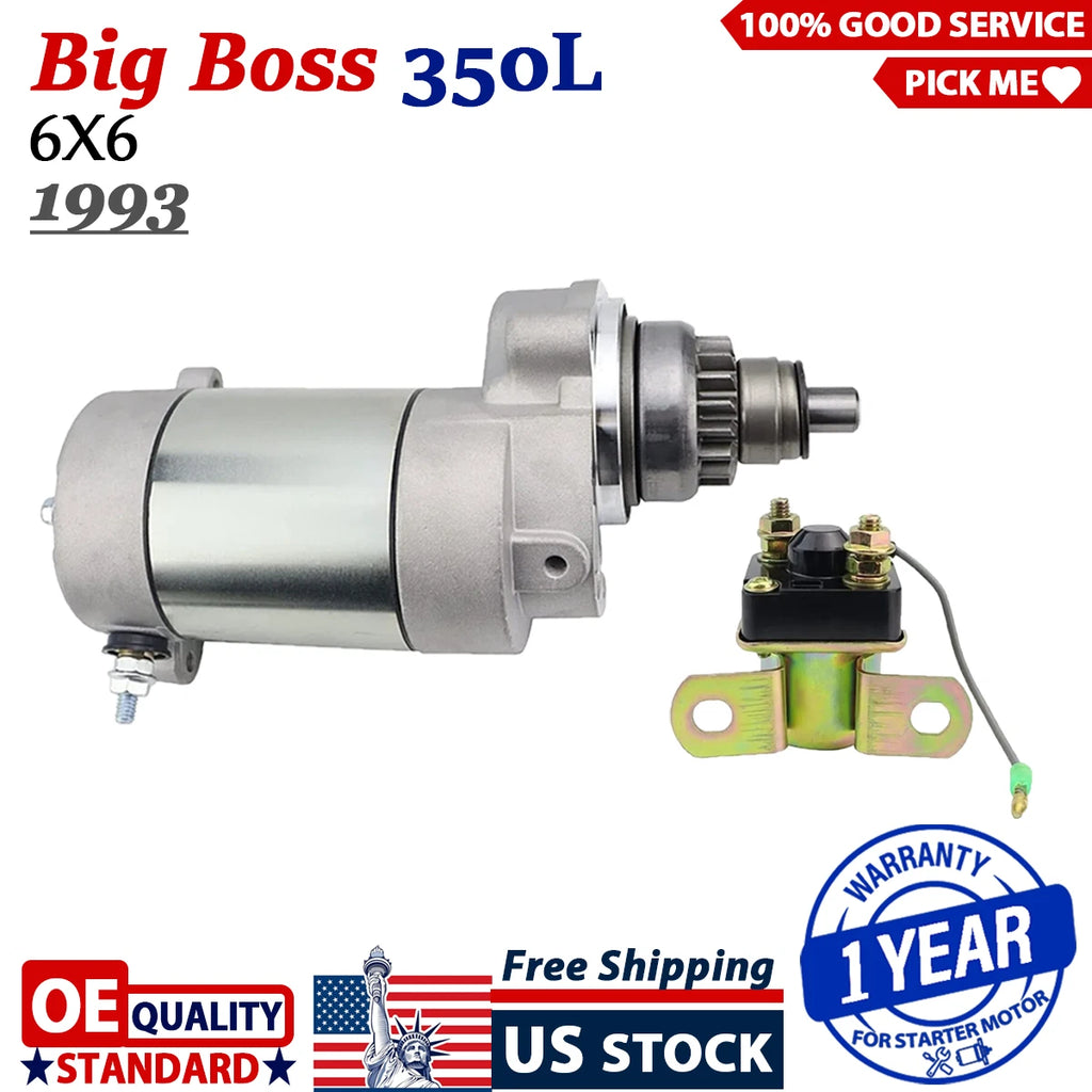 Starter Motor for Polaris Big Boss 350L 6x6 (1993) W/Bendix & Relay