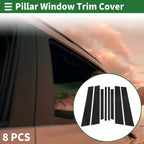 8 Pcs Door Pillar Window Trim for BMW X3 (2011-2017) Black
