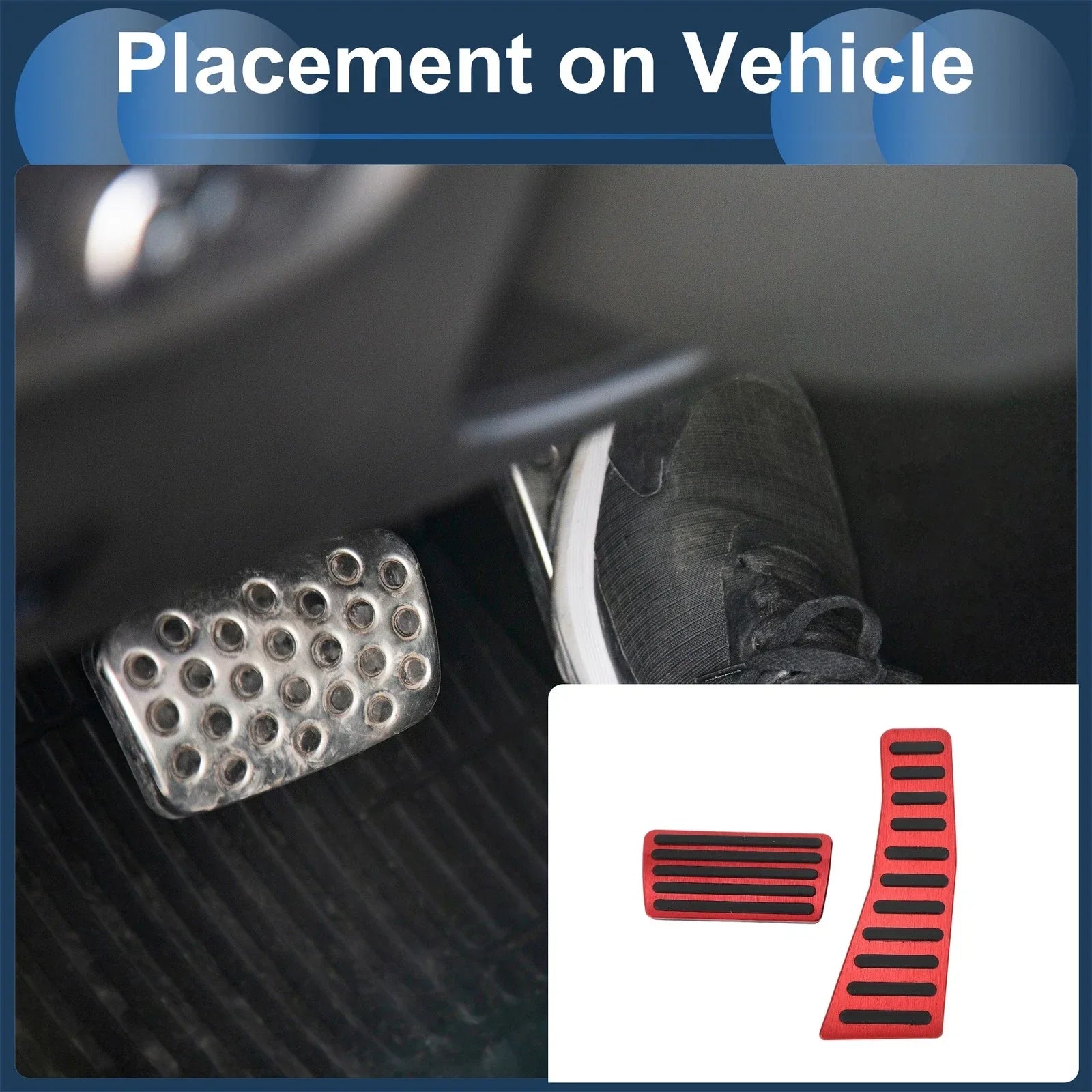 2 x Foot Accelerator Pedal Covers for Honda Civic (2006-2009) Red