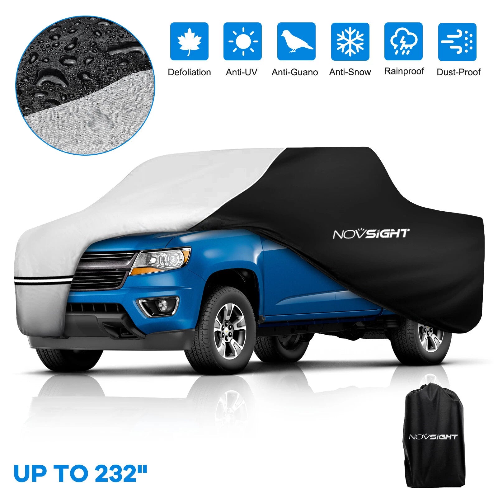 Full Car Cover for Pickup Truck (Waterproof, UV Protection, All Weather)