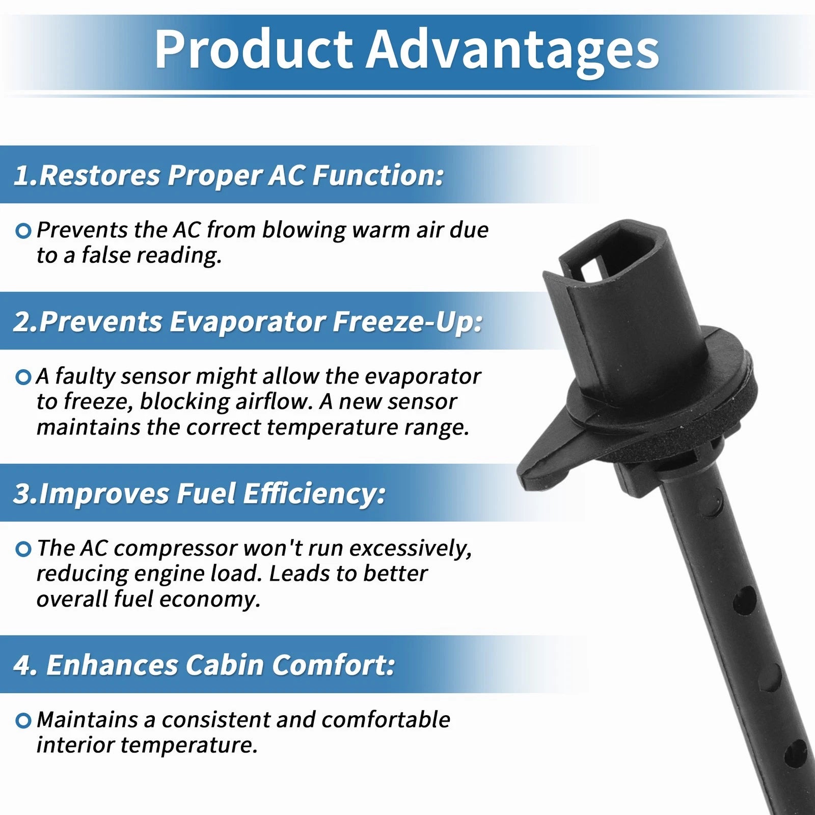 A/C Evaporator Temperature Sensor No.6E5Z-19C734-BA for Ford Fusion (2006–2012)