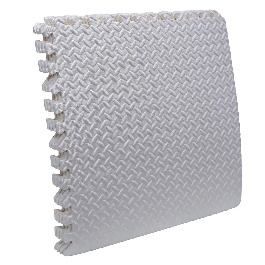 EVA Foam Interlocking Exercise Mat Tiles for Gym Flooring (White)