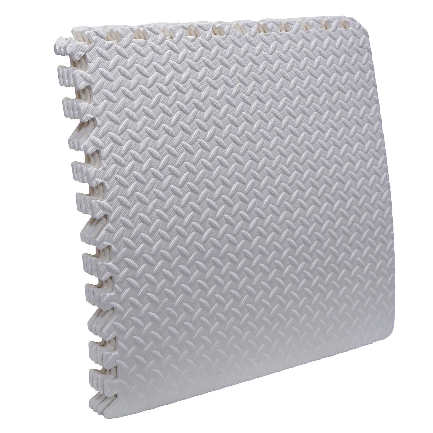 EVA Foam Interlocking Exercise Mat Tiles for Gym Flooring (White)