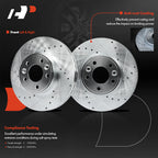 Front Drilled Brake Rotor & Ceramic Pad Set for Ford Crown Victoria (1998–2002)