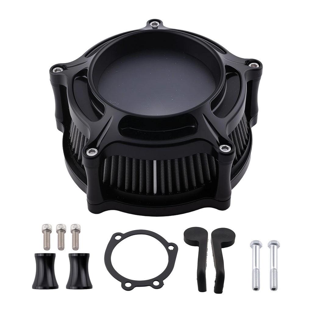 Air Cleaner Intake Filter for Harley Dyna Softail Touring 2000-17 Black Aluminum