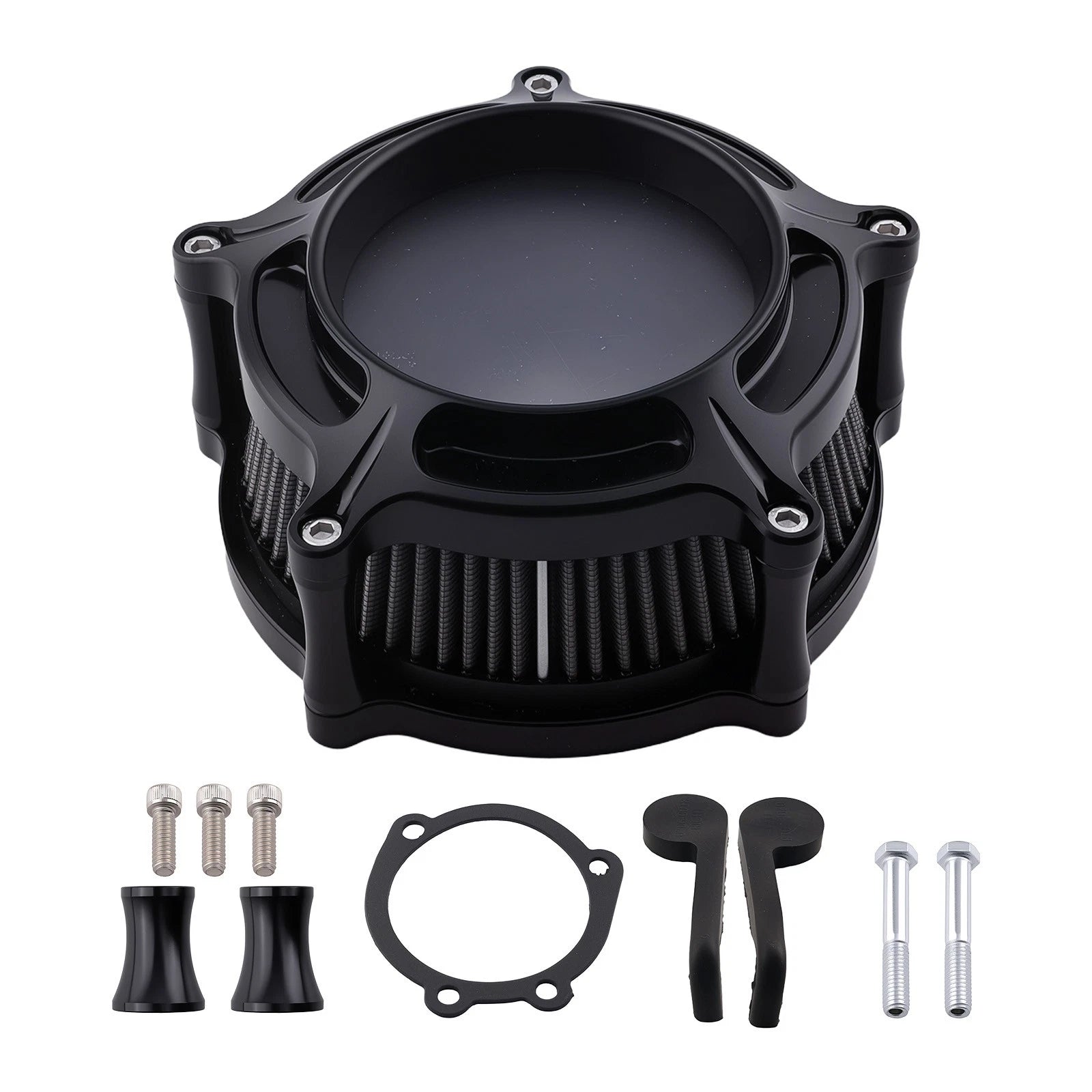 Air Cleaner Intake Filter for Harley Dyna Softail Touring 2000-17 Black Aluminum