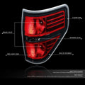 Tail Light Brake Reverse Lamp Assembly for Ford F150 (2009–2014) Right Side