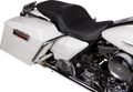 Freedom Seat for Harley FLH (Drag Specialties) - Vinyl, Double Diamond Black Stitch