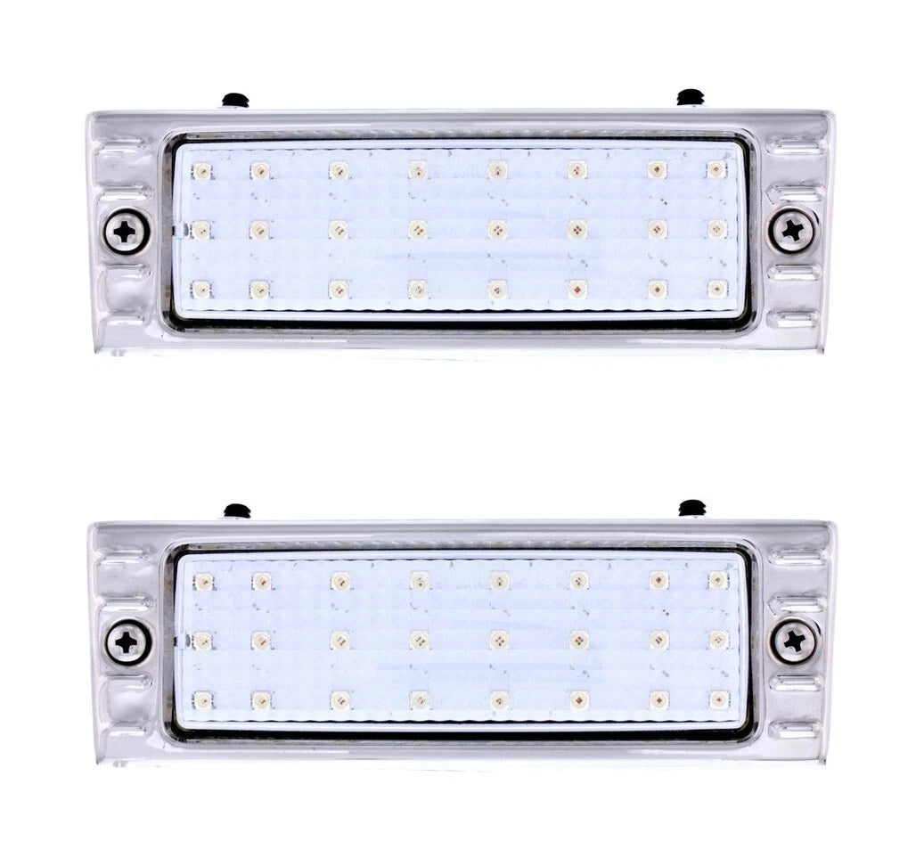 LED Turn Signal Park Light Assemblies Pair with Clear Lens for Chevy Truck (1947–1953)