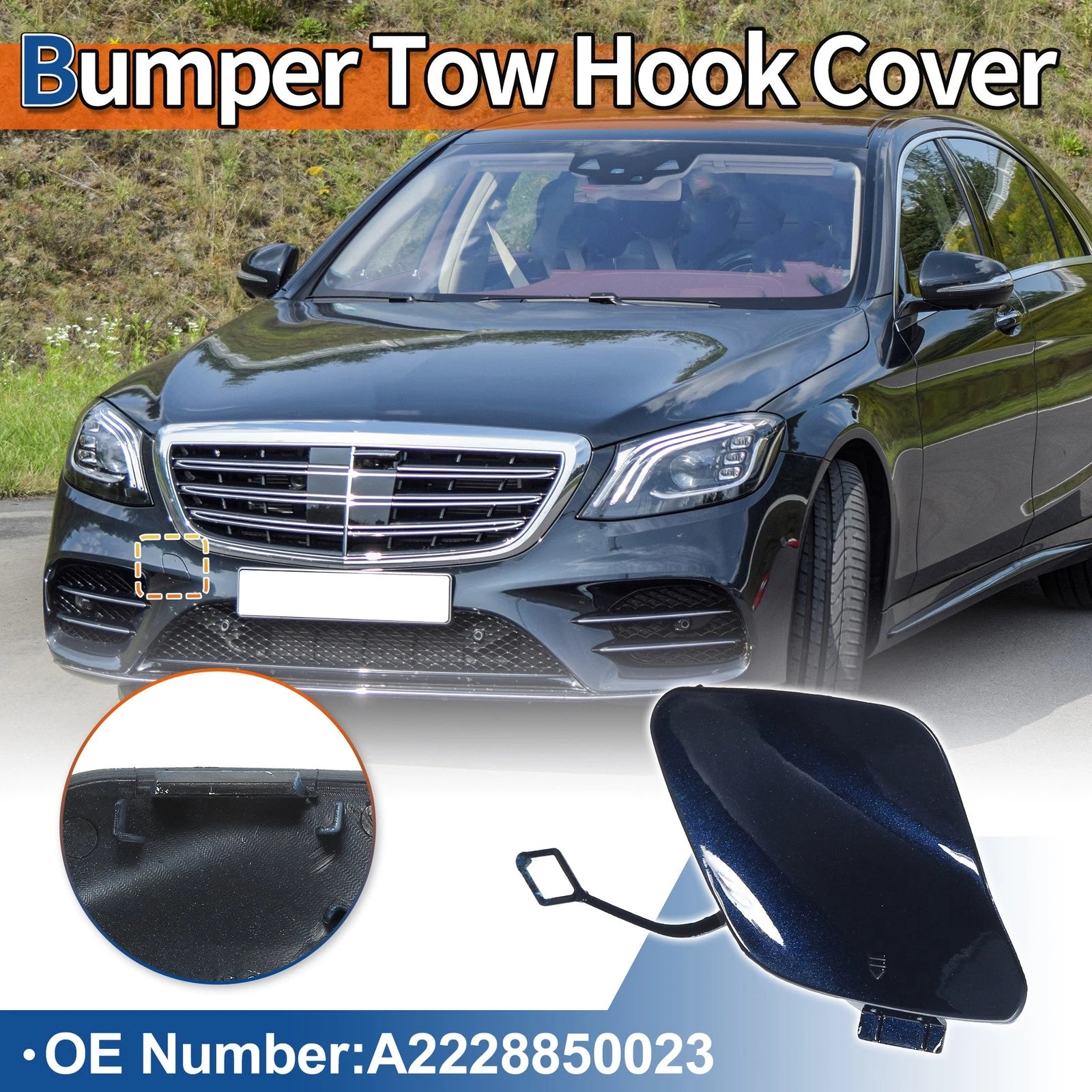Tow Hook Cover for Mercedes-Benz S-Class (No.A2228850023) Blue