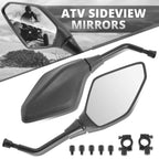 Universal ATV Side View Mirrors Handlebar Mount Bolt-In (Polypropylene)