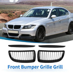 Matte Black Front Hood Bumper Grille for BMW 325i E90 (2005-2013)