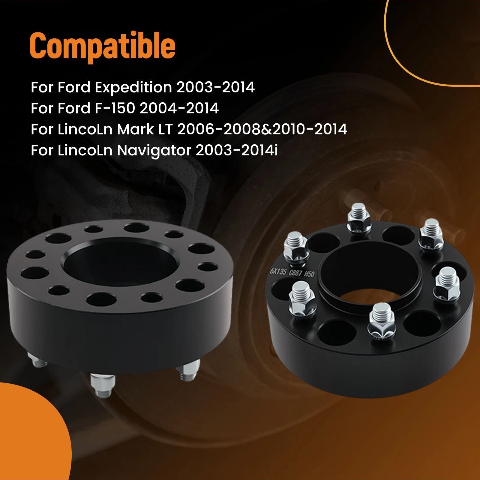Set of 4 Wheel Spacers 50mm for Ford Expedition Lincoln Navigator 2003–2014 6x135