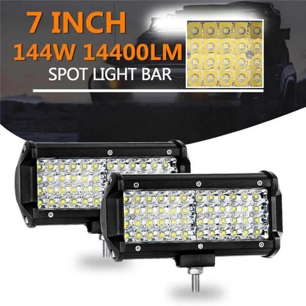7 Inch LED Work Light Bar for Trucks SUVs Motorcycles Boats (IP67 Waterproof)