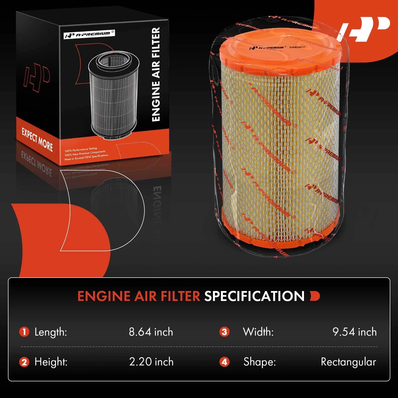 2X Engine Air Filter for GMC Sierra 3500 (2002), Yukon (1996-2000), Tahoe