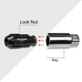 20Pc M12X1.5 Black JDM Open End Bulge Spline Wheel Lug Nuts + Lock Key